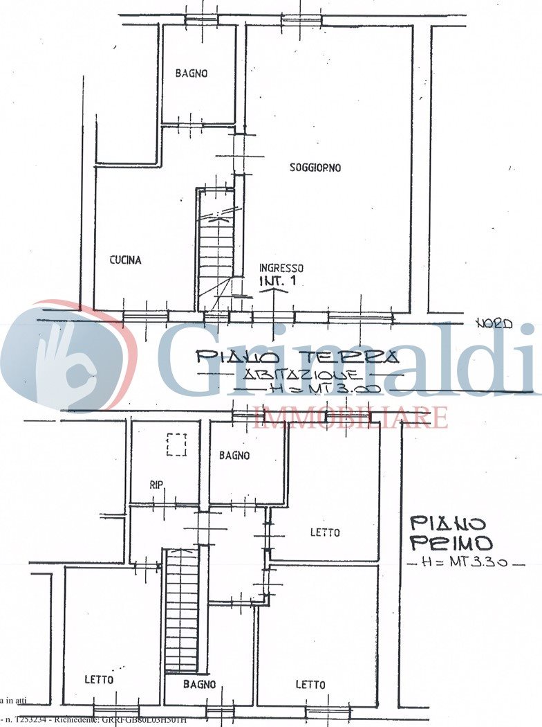 Planimetria appartamento su due livelli