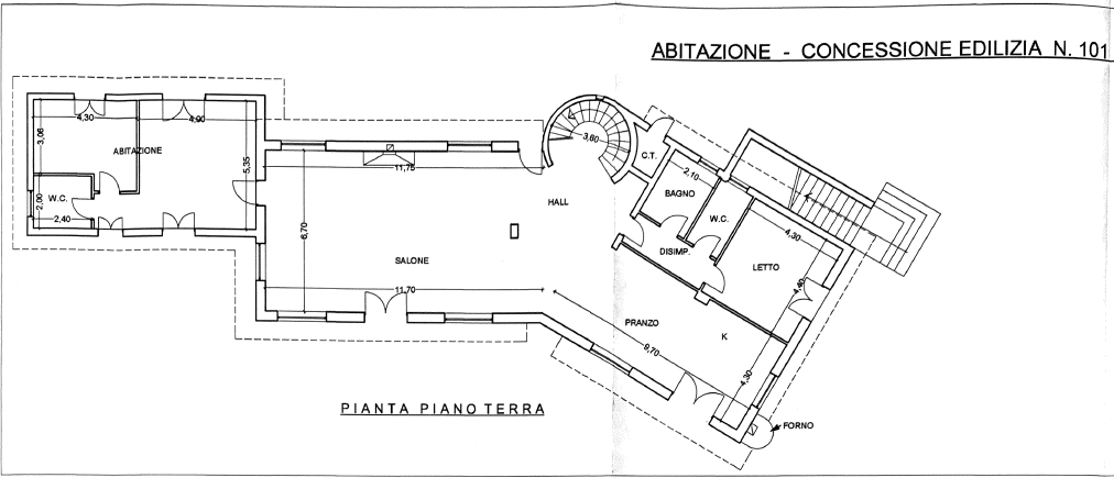 pianta piano terra corpo principale