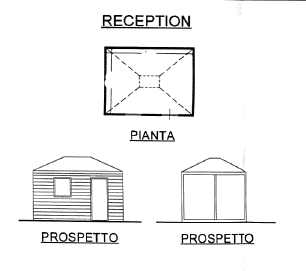 pianta e prospetto reception