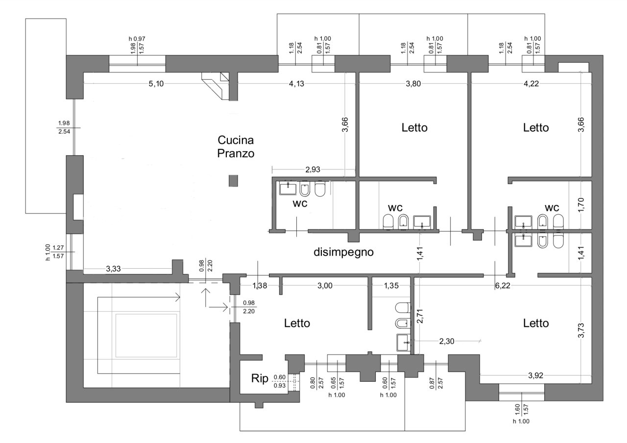 Planimetria con open space